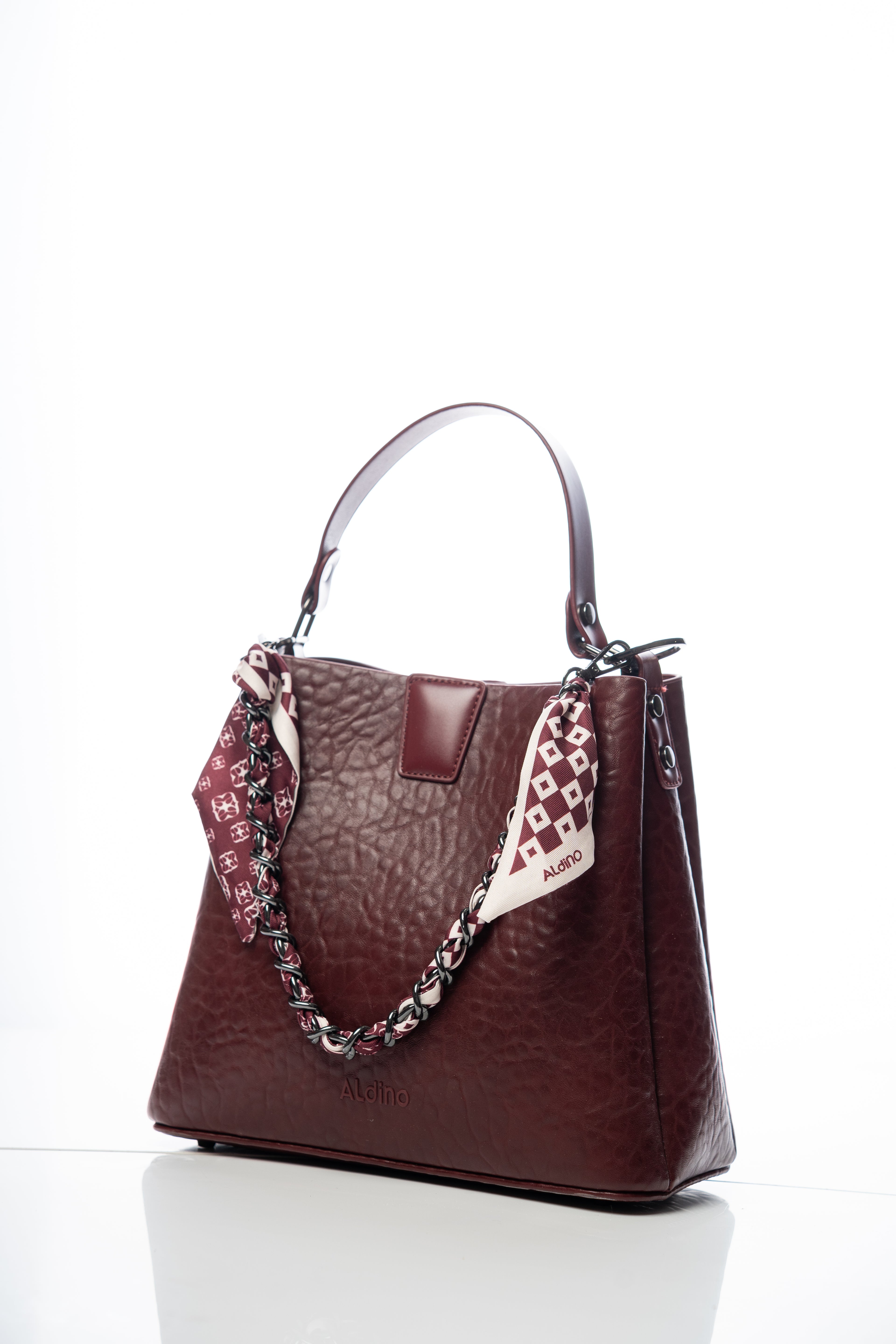Braided Chain-Detail Tote Bag