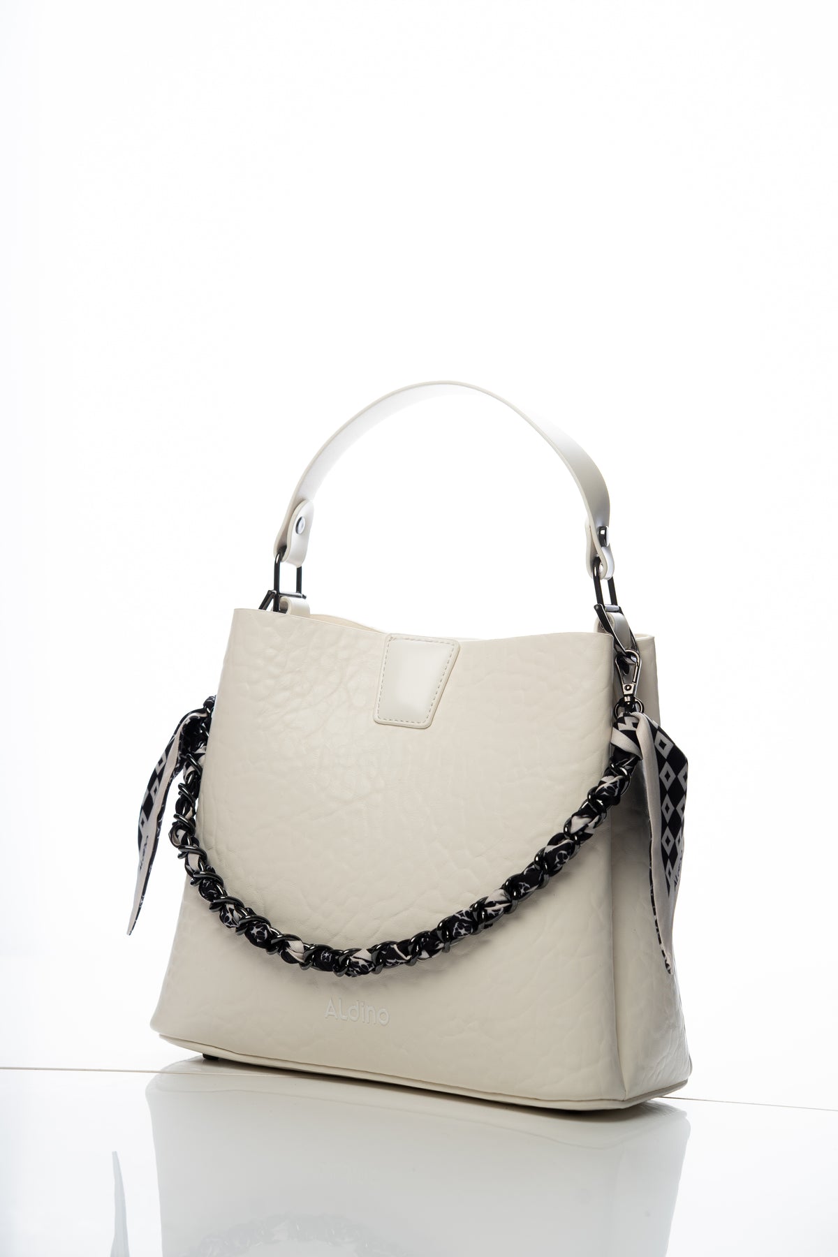 Braided Chain-Detail Tote Bag