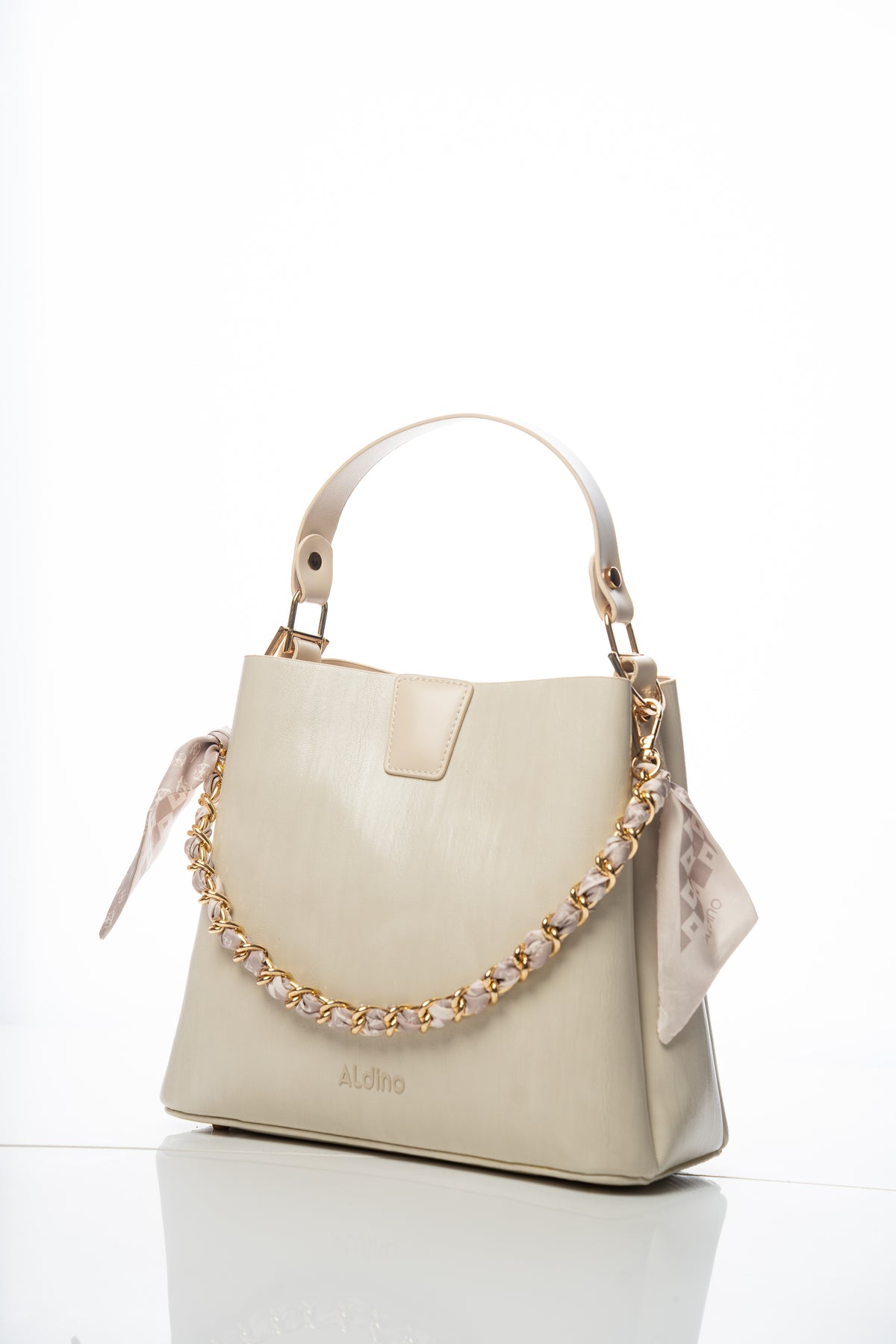 Braided Chain-Detail Tote Bag