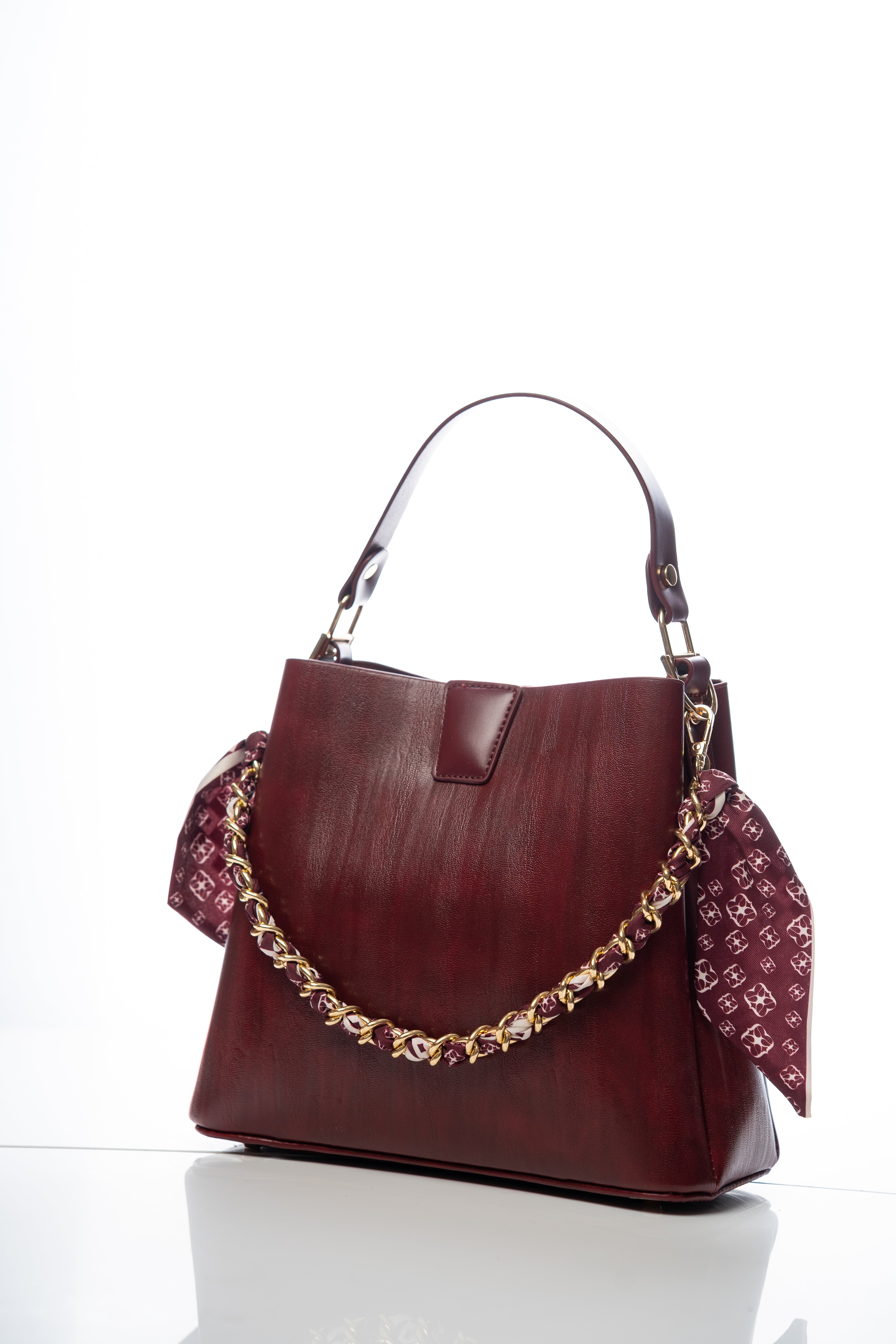 Braided Chain-Detail Tote Bag