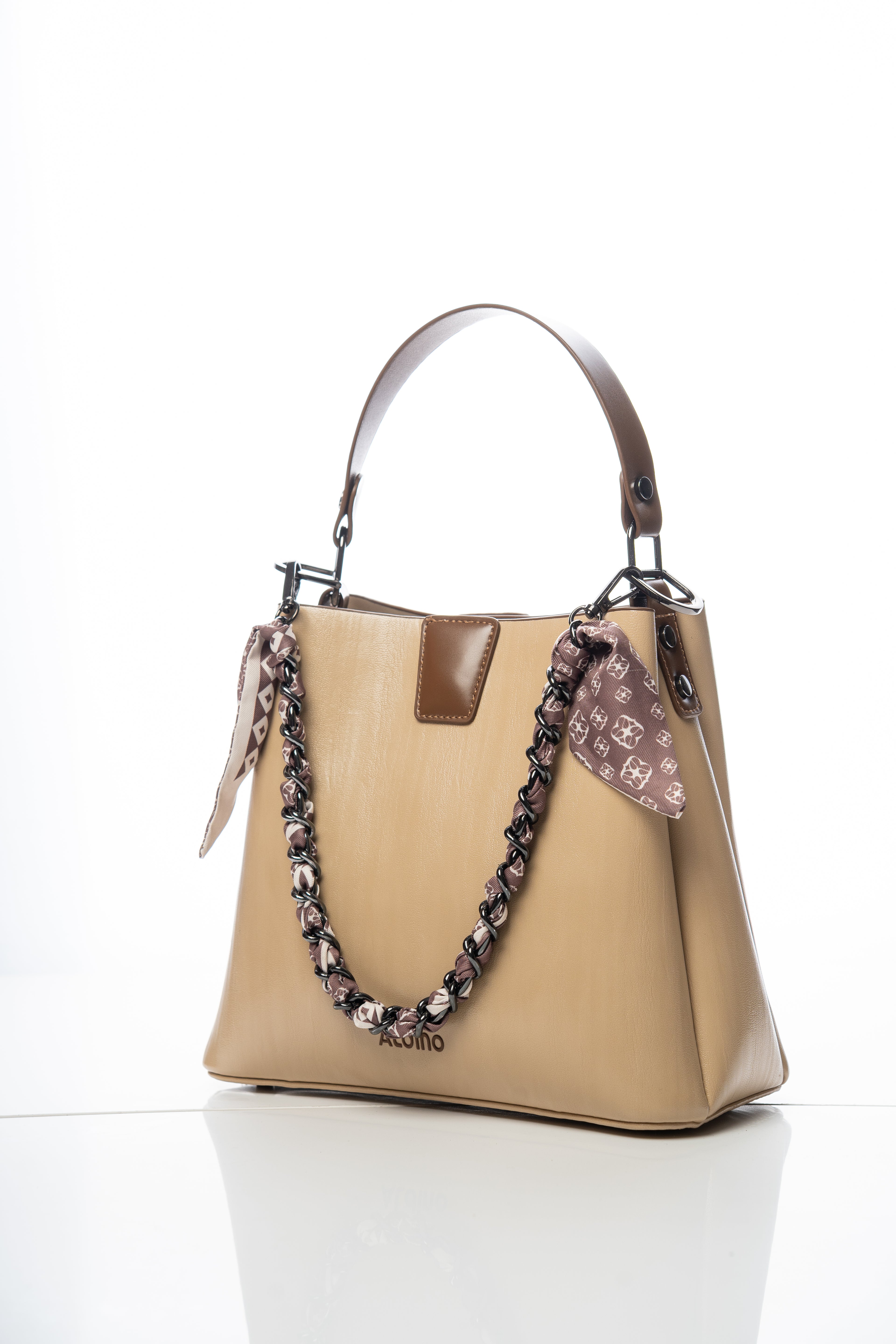 Braided Chain-Detail Tote Bag