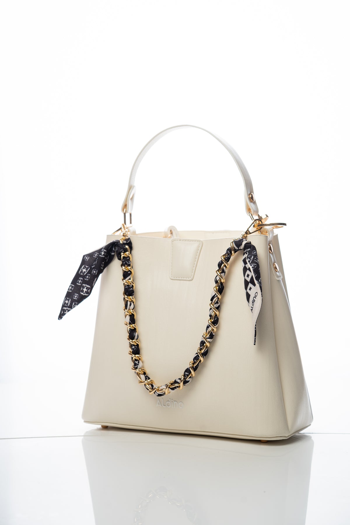 Braided Chain-Detail Tote Bag