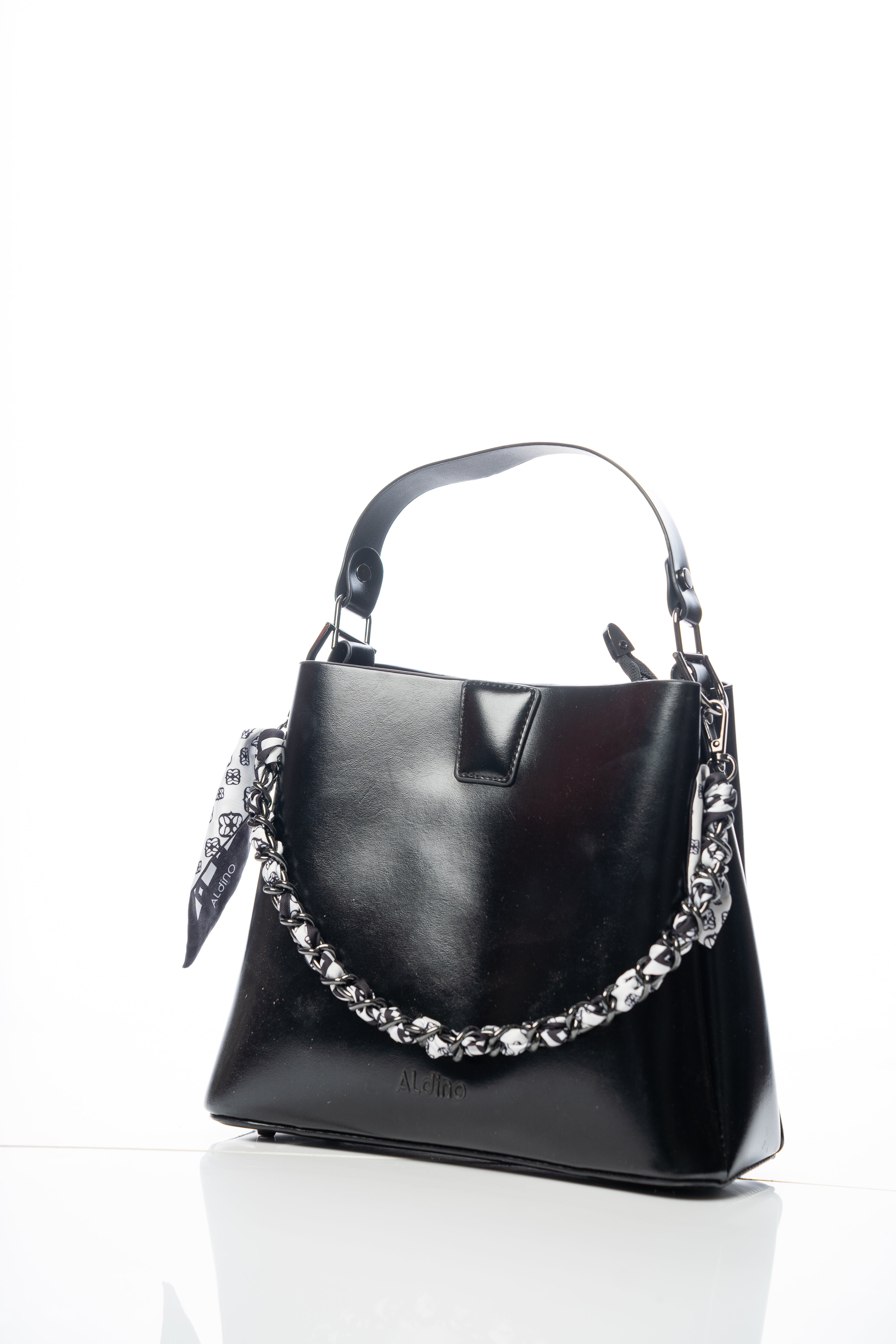 Braided Chain-Detail Tote Bag