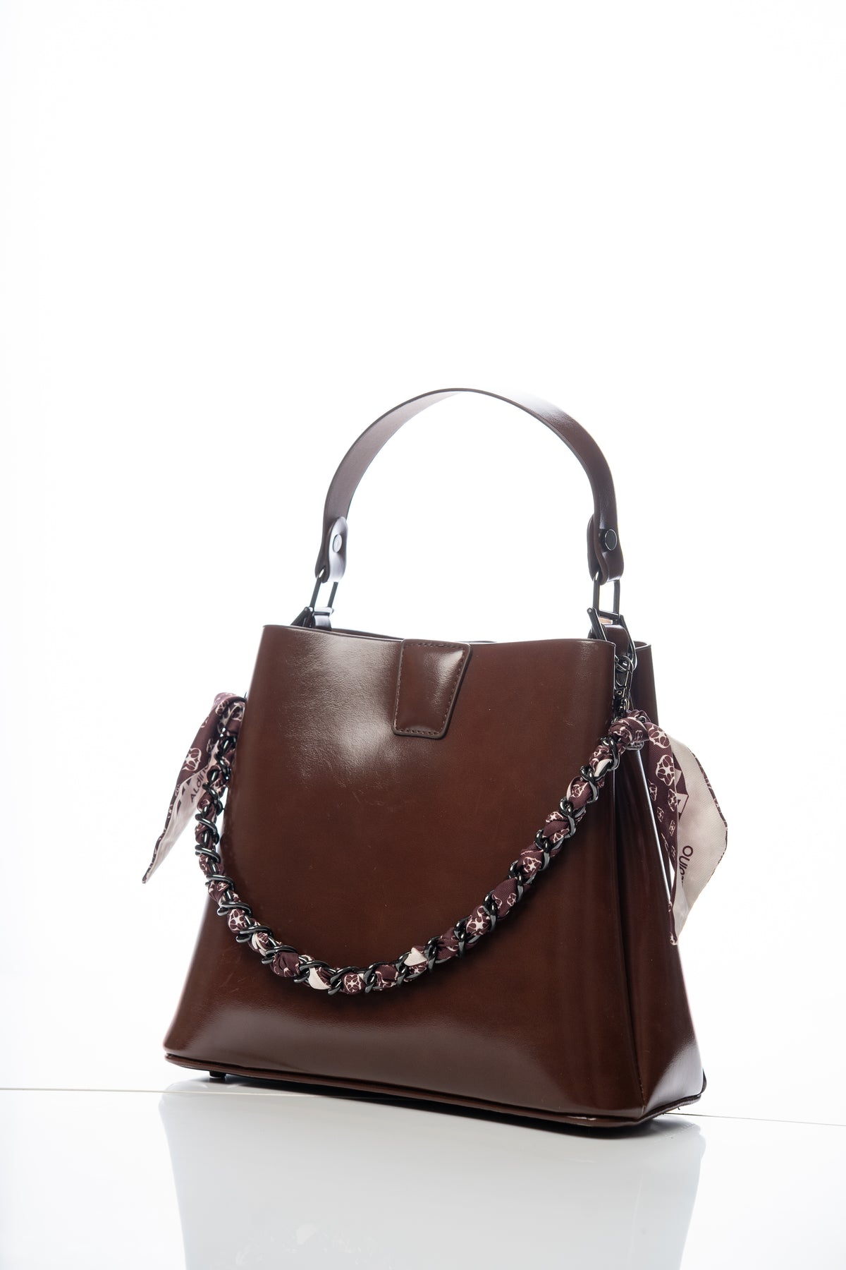 Braided Chain-Detail Tote Bag