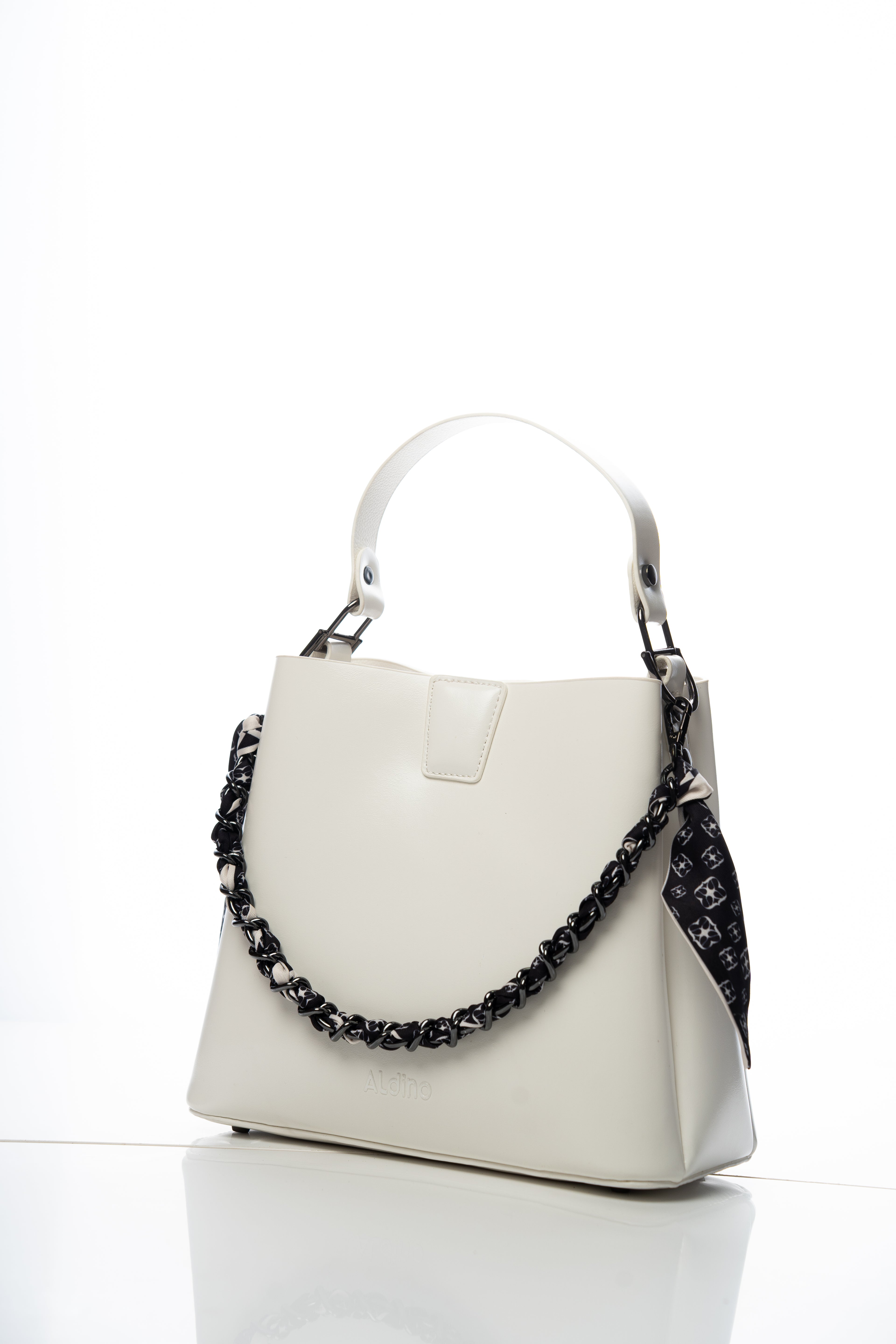 Braided Chain-Detail Tote Bag