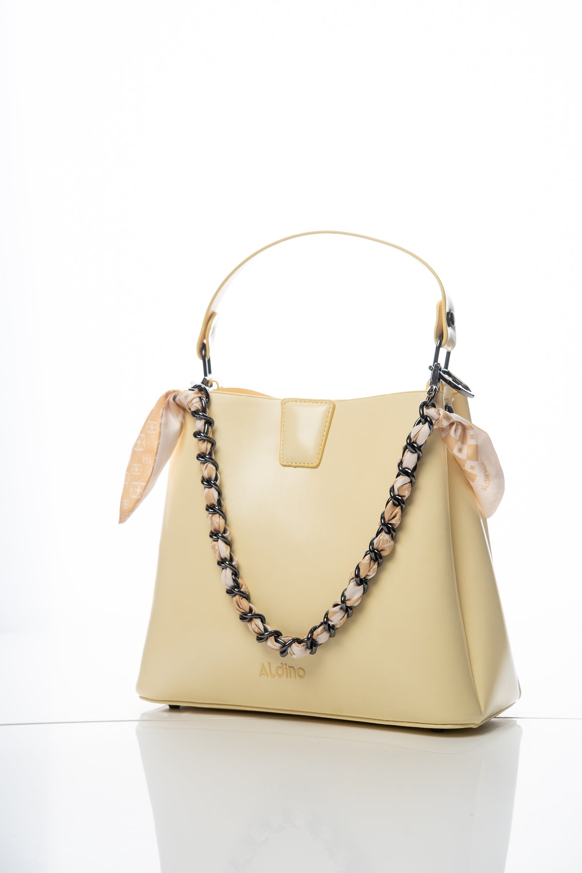 Braided Chain-Detail Tote Bag